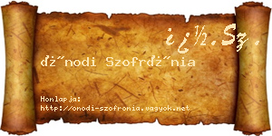 Ónodi Szofrónia névjegykártya
